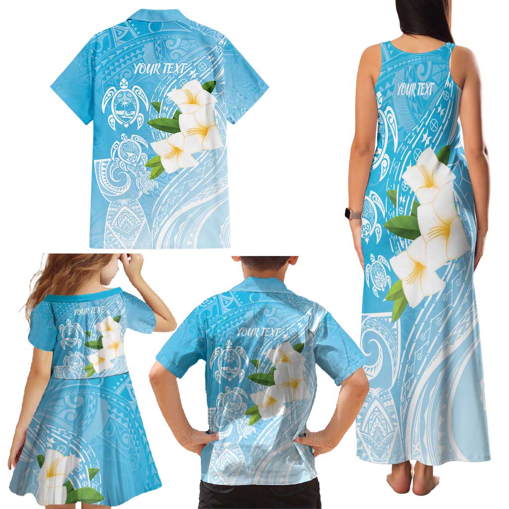 Personalized Guam Chamorro Family Matching Tank Maxi Dress and Hawaiian Shirt Turtles and Guasali Flowers LT7 - Polynesian Pride