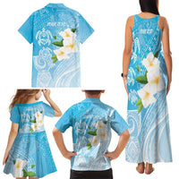 Personalized Guam Chamorro Family Matching Tank Maxi Dress and Hawaiian Shirt Turtles and Guasali Flowers LT7 - Polynesian Pride