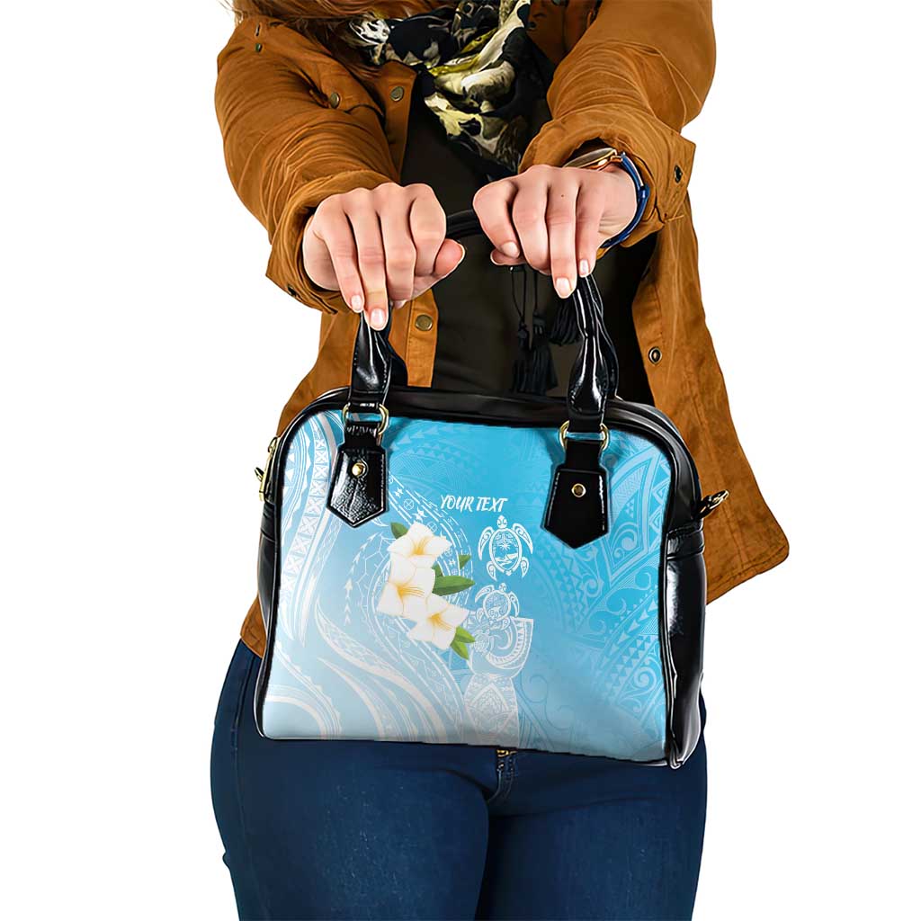Personalized Guam Chamorro Shoulder Handbag Turtles and Guasali Flowers