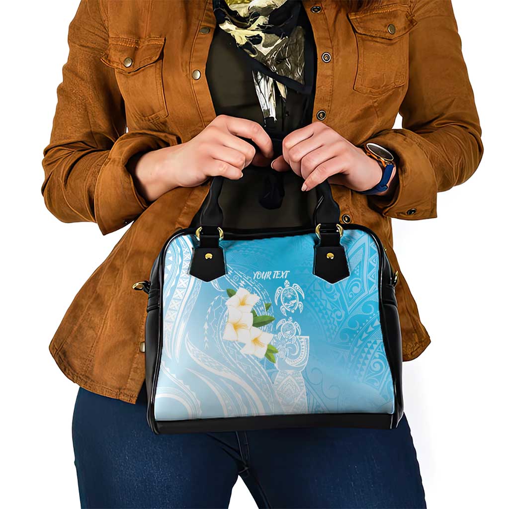 Personalized Guam Chamorro Shoulder Handbag Turtles and Guasali Flowers