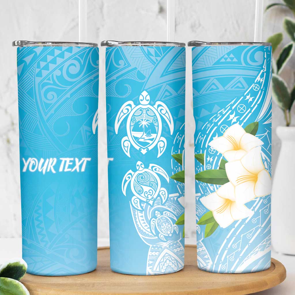 Personalized Guam Chamorro Skinny Tumbler Turtles and Guasali Flowers