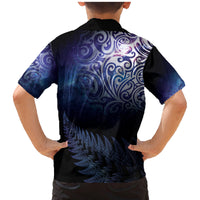 New Zealand Aotearoa Matariki Family Matching Mermaid Dress and Hawaiian Shirt Starry Silver Fern LT7 - Polynesian Pride
