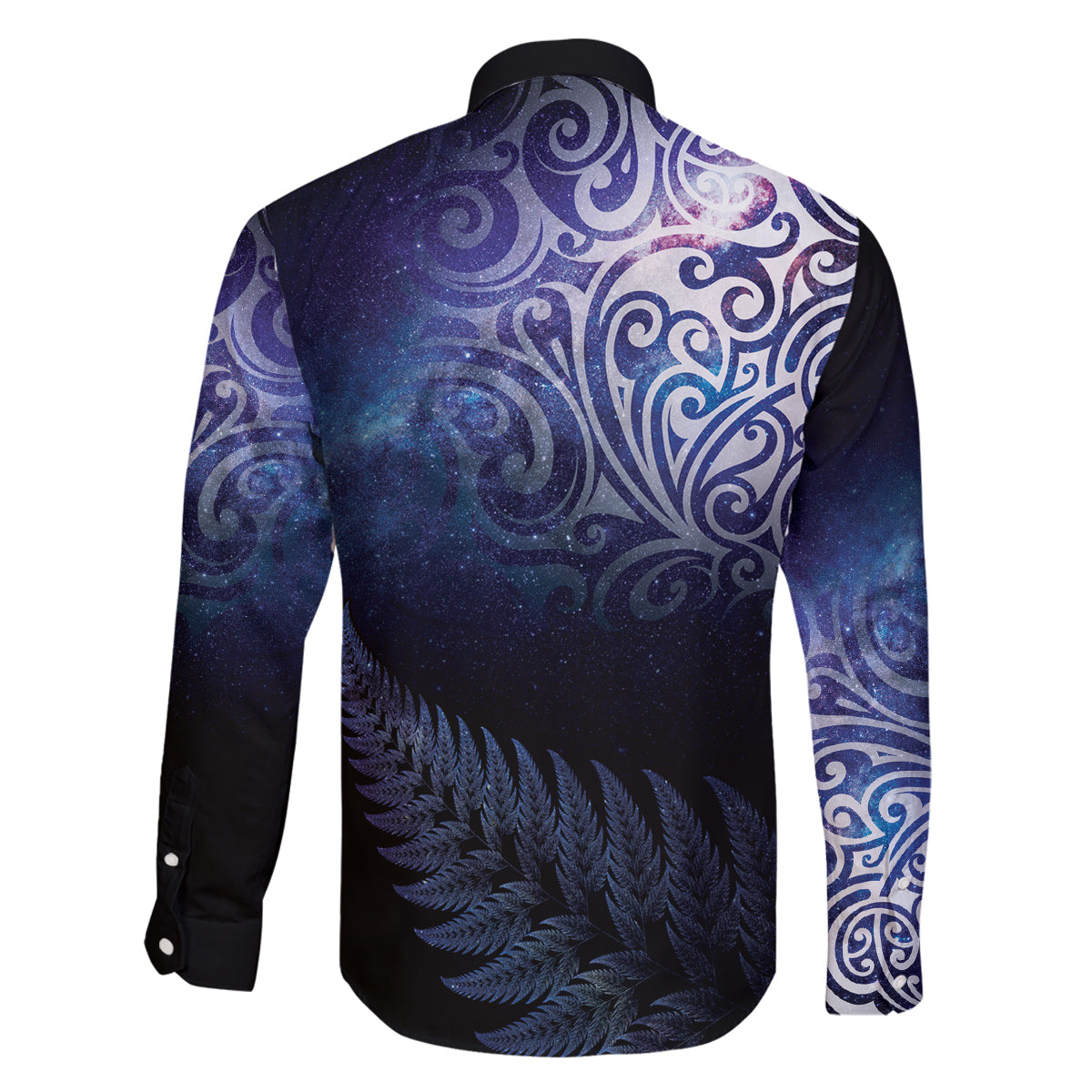 New Zealand Aotearoa Matariki Family Matching Off Shoulder Short Dress and Hawaiian Shirt Starry Silver Fern LT7 - Polynesian Pride