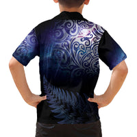 New Zealand Aotearoa Matariki Family Matching Puletasi and Hawaiian Shirt Starry Silver Fern LT7 - Polynesian Pride