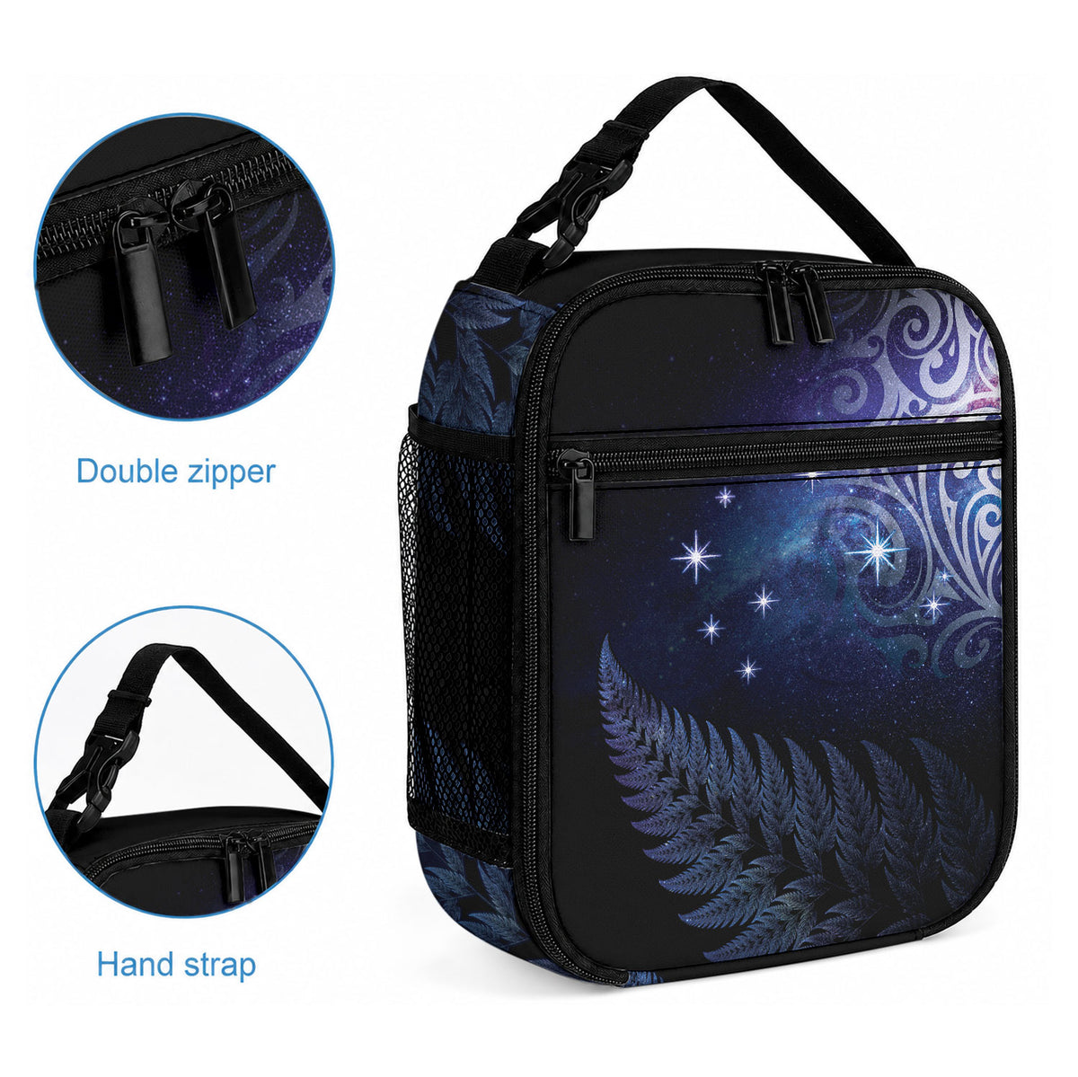 New Zealand Aotearoa Matariki Lunch Bag Starry Silver Fern