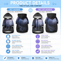 New Zealand Aotearoa Matariki Pet Hoodie Starry Silver Fern