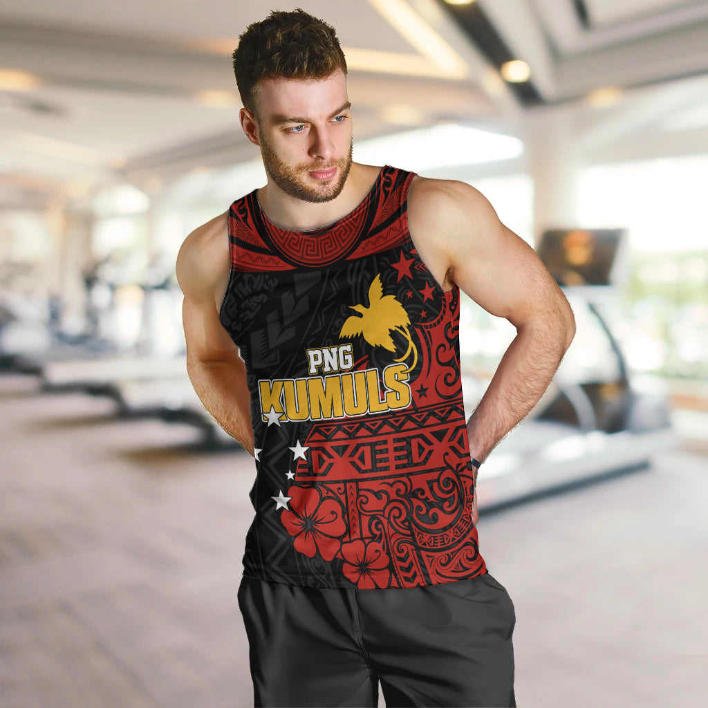 Personalised PNG Kumuls Rugby Men Tank Top Motuan Mix Patterns LT7 - Polynesian Pride