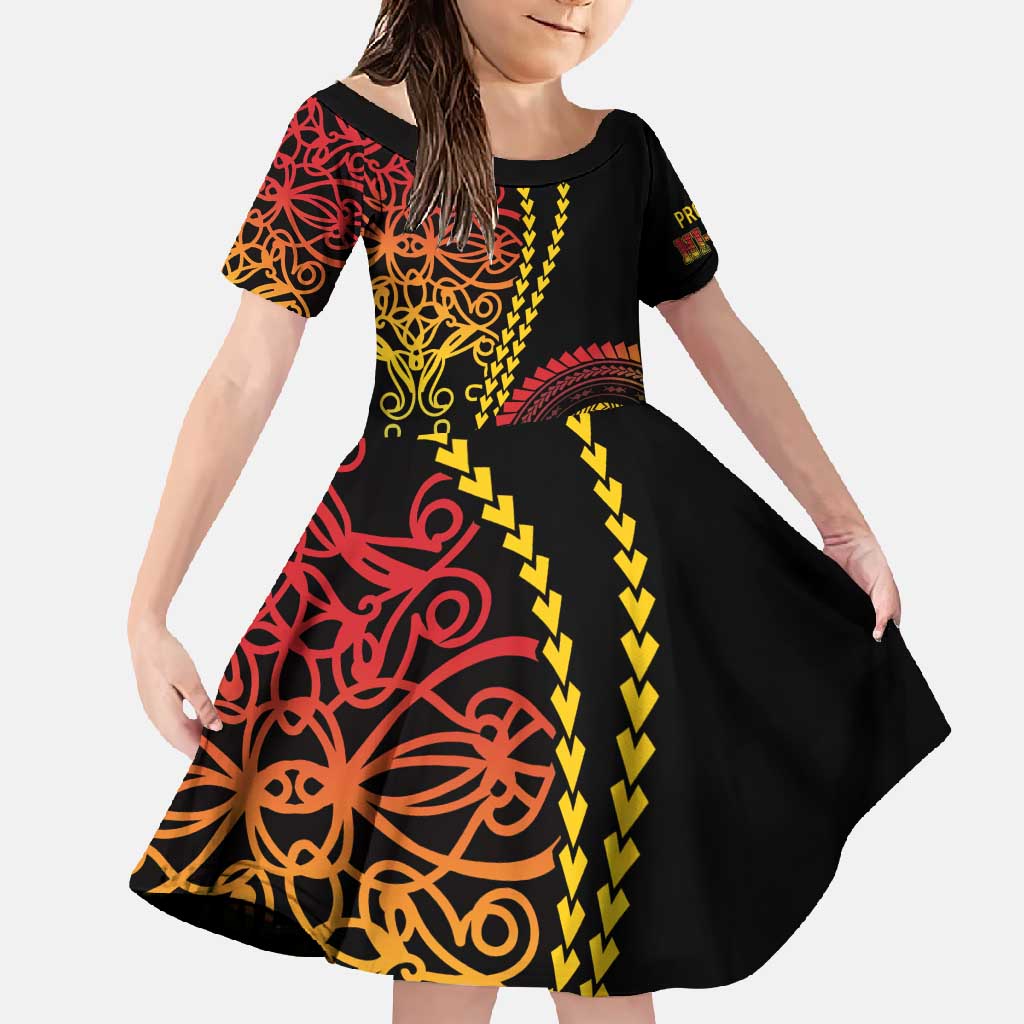 Proudly Ni-Van Sandroing Inspired Classic Style Family Matching Mermaid Dress and Hawaiian Shirt LT7 Daughter's Dress Colorful - Polynesian Pride