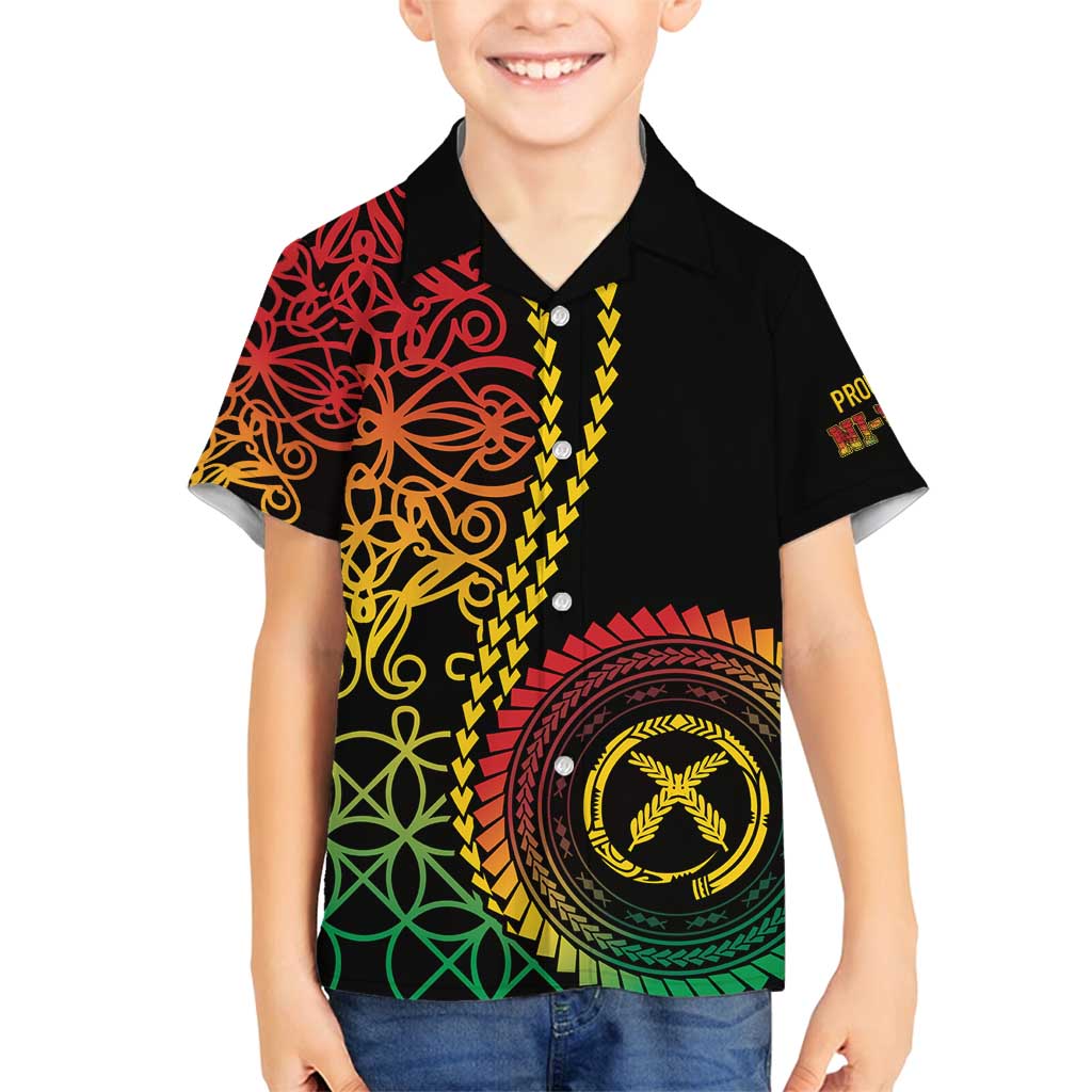 Proudly Ni-Van Sandroing Inspired Classic Style Family Matching Summer Maxi Dress and Hawaiian Shirt LT7 Son's Shirt Colorful - Polynesian Pride