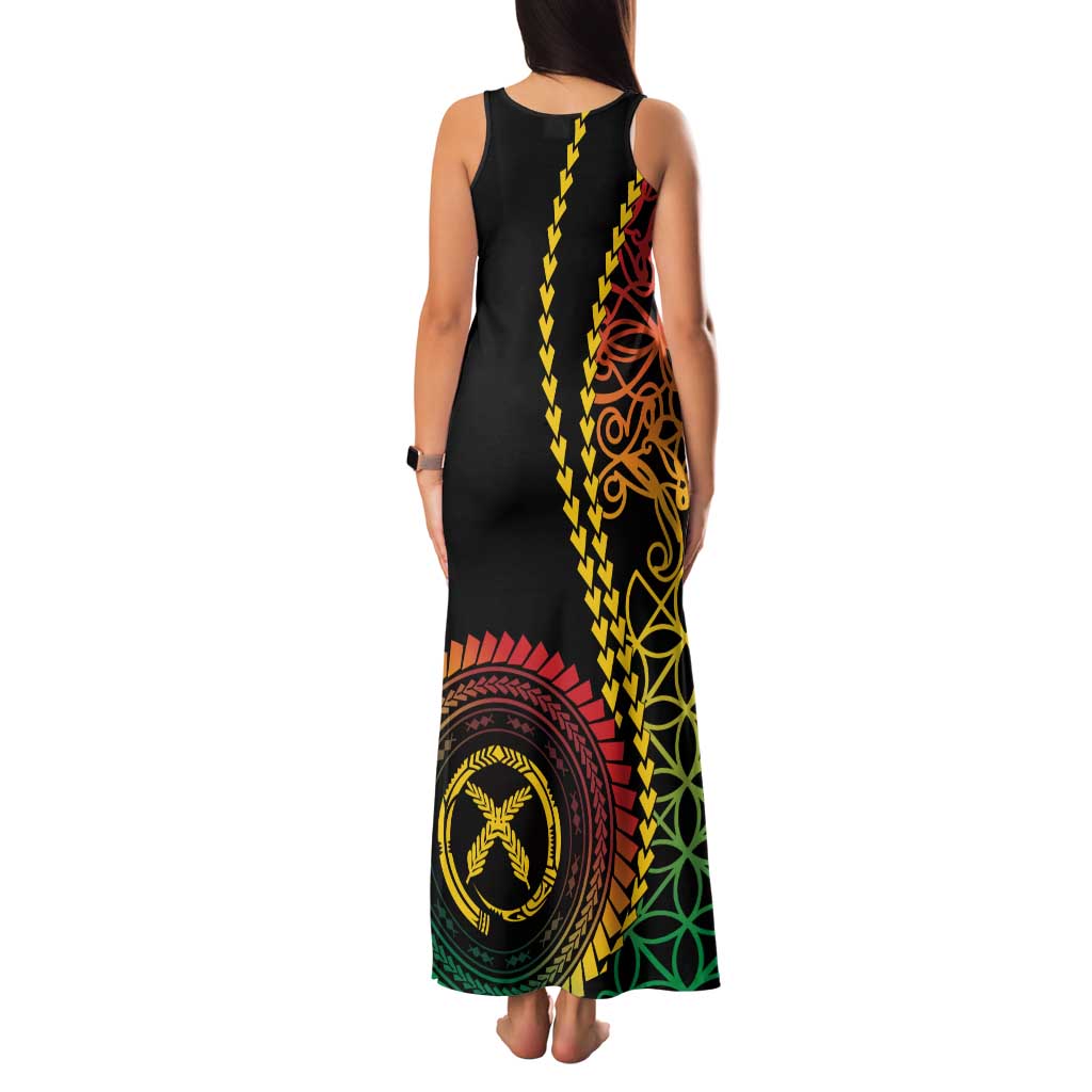 Proudly Ni-Van Sandroing Inspired Classic Style Family Matching Tank Maxi Dress and Hawaiian Shirt LT7 - Polynesian Pride