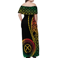 Proudly Ni-Van Sandroing Inspired Classic Style Off Shoulder Maxi Dress LT7 - Polynesian Pride
