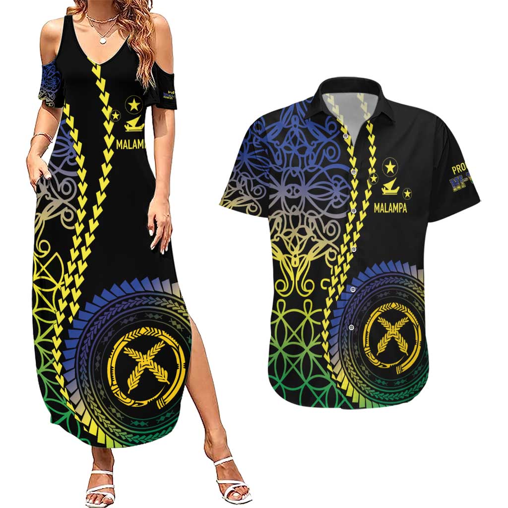 Proudly Ni-Van Sandroing Inspired Couples Matching Summer Maxi Dress and Hawaiian Shirt Malampa Classic Style