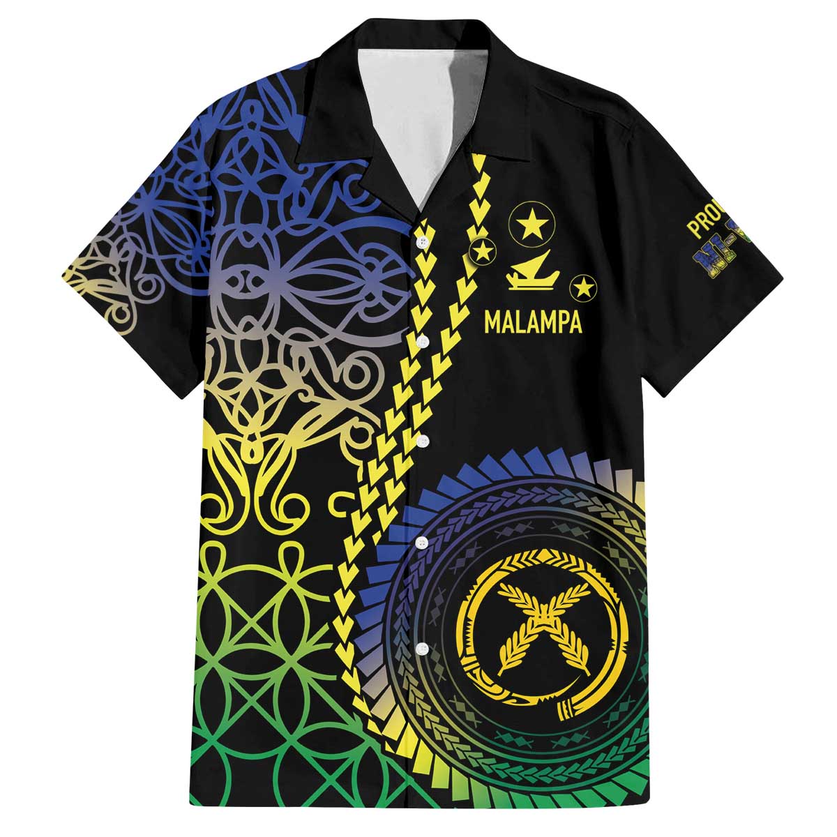 Proudly Ni-Van Sandroing Inspired Family Matching Off The Shoulder Long Sleeve Dress and Hawaiian Shirt Malampa Classic Style LT7 Dad's Shirt - Short Sleeve Colorful - Polynesian Pride