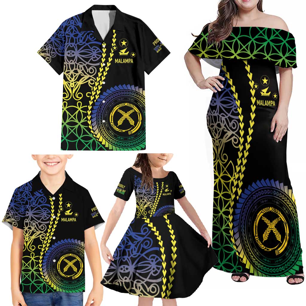 Proudly Ni-Van Sandroing Inspired Family Matching Off Shoulder Maxi Dress and Hawaiian Shirt Malampa Classic Style LT7 - Polynesian Pride