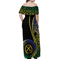 Proudly Ni-Van Sandroing Inspired Family Matching Off Shoulder Maxi Dress and Hawaiian Shirt Malampa Classic Style LT7 - Polynesian Pride