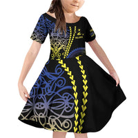 Proudly Ni-Van Sandroing Inspired Family Matching Off Shoulder Short Dress and Hawaiian Shirt Malampa Classic Style LT7 Daughter's Dress Colorful - Polynesian Pride