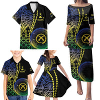 Proudly Ni-Van Sandroing Inspired Family Matching Puletasi and Hawaiian Shirt Malampa Classic Style LT7 - Polynesian Pride