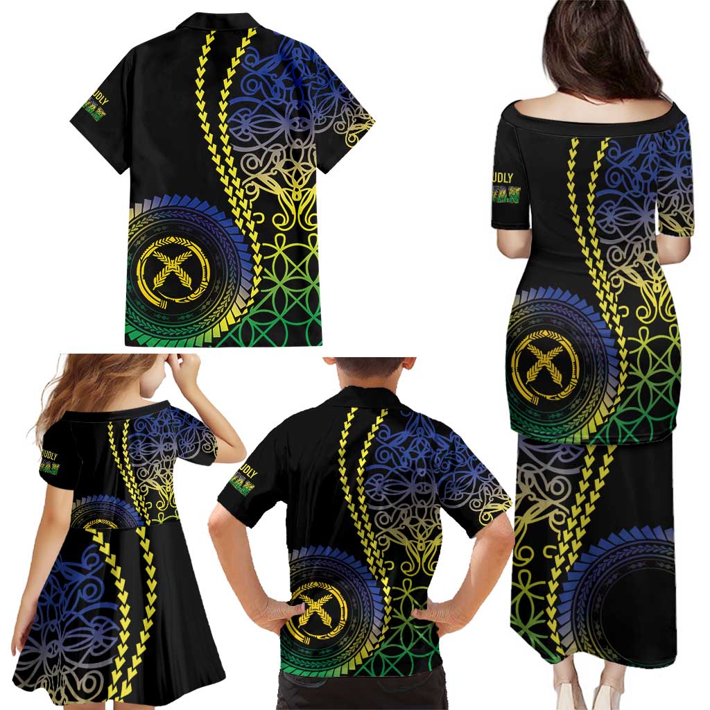 Proudly Ni-Van Sandroing Inspired Family Matching Puletasi and Hawaiian Shirt Malampa Classic Style LT7 - Polynesian Pride