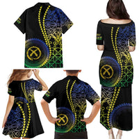 Proudly Ni-Van Sandroing Inspired Family Matching Puletasi and Hawaiian Shirt Malampa Classic Style LT7 - Polynesian Pride