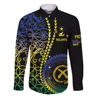 Proudly Ni-Van Sandroing Inspired Family Matching Puletasi and Hawaiian Shirt Malampa Classic Style LT7 Dad's Shirt - Long Sleeve Colorful - Polynesian Pride