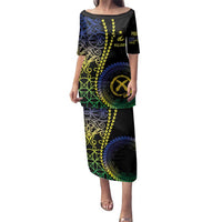 Proudly Ni-Van Sandroing Inspired Family Matching Puletasi and Hawaiian Shirt Malampa Classic Style LT7 Mom's Dress Colorful - Polynesian Pride