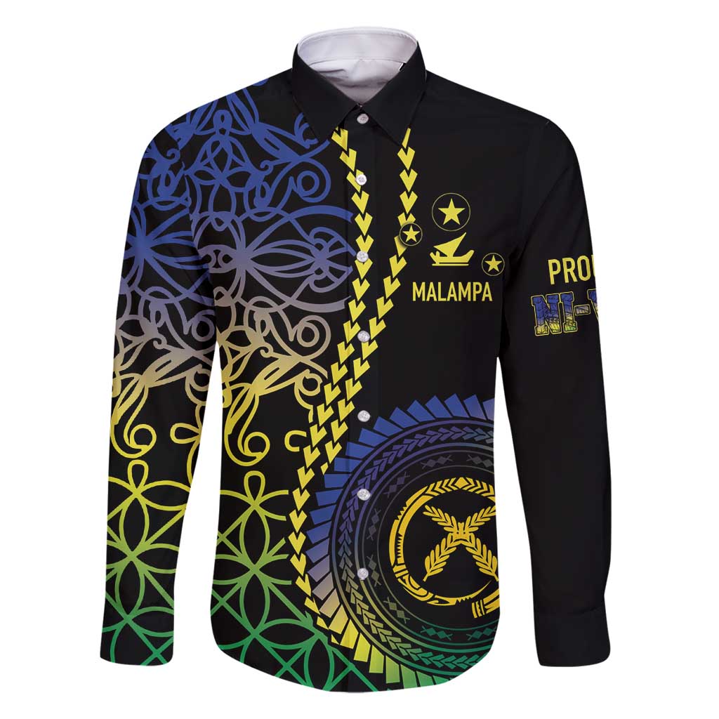 Proudly Ni-Van Sandroing Inspired Family Matching Summer Maxi Dress and Hawaiian Shirt Malampa Classic Style LT7 Dad's Shirt - Long Sleeve Colorful - Polynesian Pride
