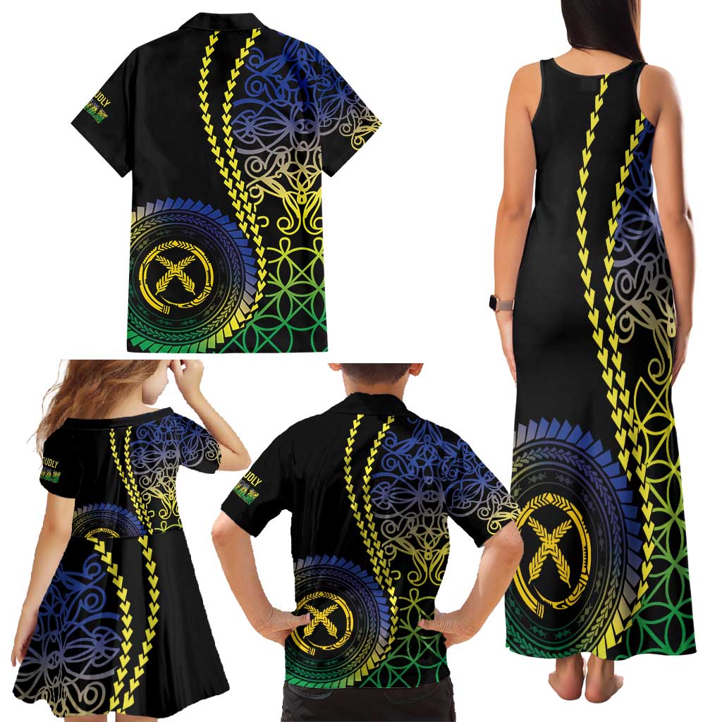 Proudly Ni-Van Sandroing Inspired Family Matching Tank Maxi Dress and Hawaiian Shirt Malampa Classic Style LT7 - Polynesian Pride