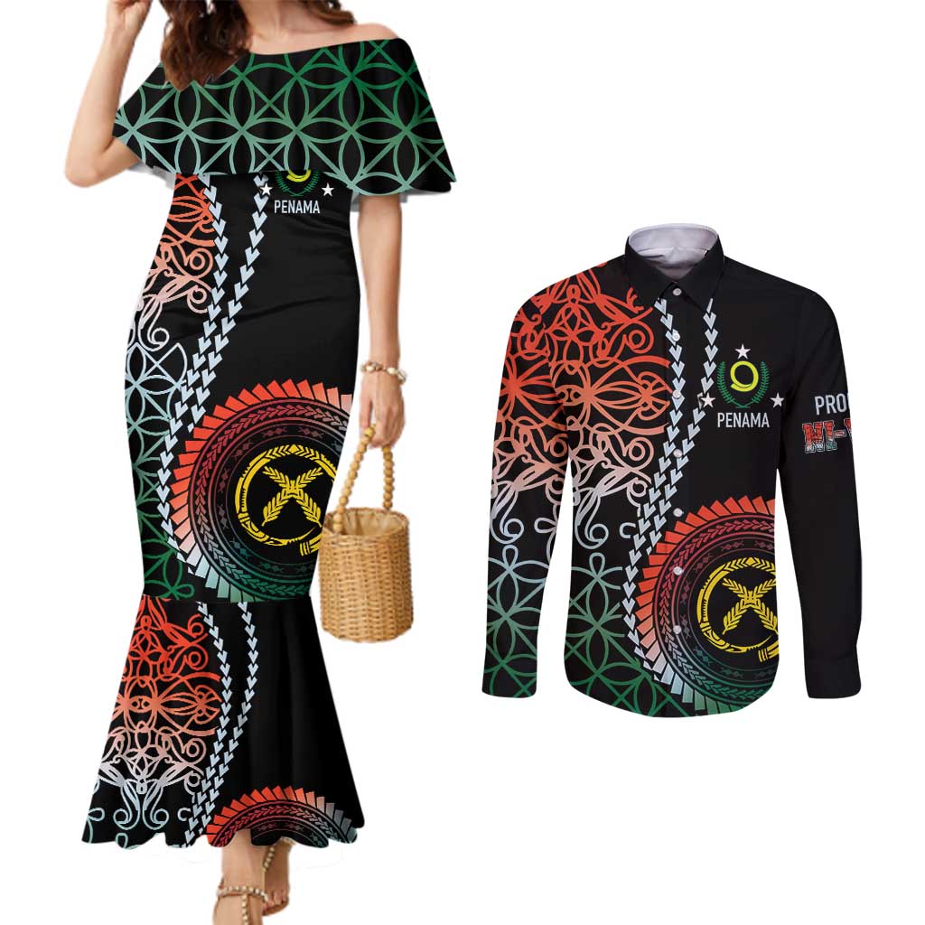 Proudly Ni-Van Sandroing Inspired Couples Matching Mermaid Dress and Long Sleeve Button Shirt Penama Classic Style