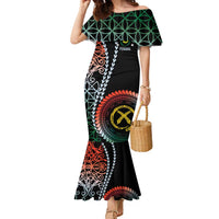 Proudly Ni-Van Sandroing Inspired Family Matching Mermaid Dress and Hawaiian Shirt Penama Classic Style LT7 Mom's Dress Colorful - Polynesian Pride