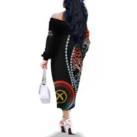 Proudly Ni-Van Sandroing Inspired Family Matching Off The Shoulder Long Sleeve Dress and Hawaiian Shirt Penama Classic Style LT7 - Polynesian Pride