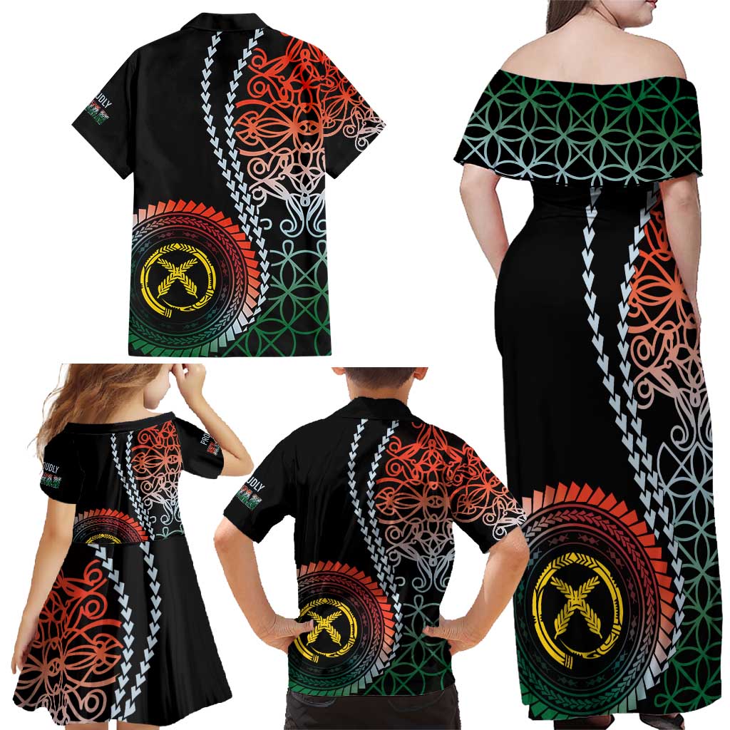 Proudly Ni-Van Sandroing Inspired Family Matching Off Shoulder Maxi Dress and Hawaiian Shirt Penama Classic Style LT7 - Polynesian Pride