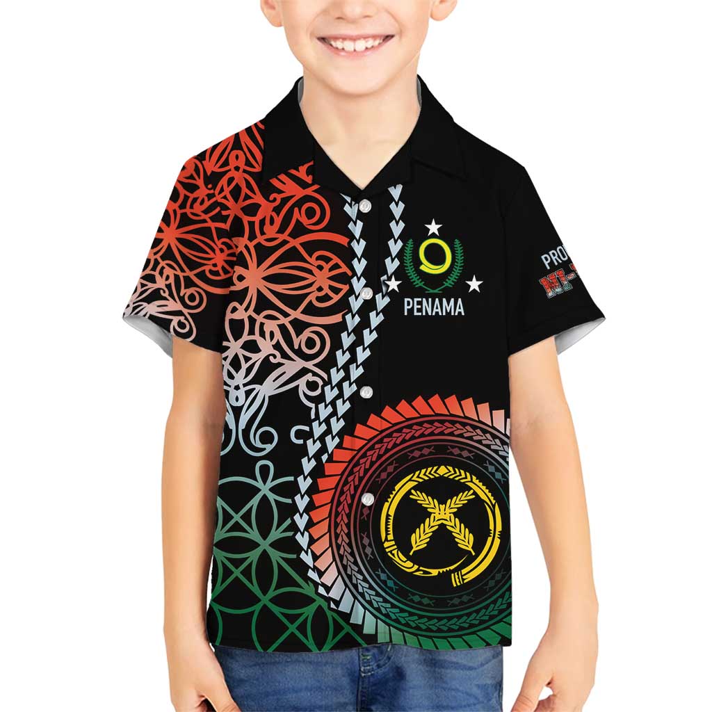 Proudly Ni-Van Sandroing Inspired Family Matching Puletasi and Hawaiian Shirt Penama Classic Style LT7 Son's Shirt Colorful - Polynesian Pride