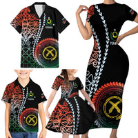 Proudly Ni-Van Sandroing Inspired Family Matching Short Sleeve Bodycon Dress and Hawaiian Shirt Penama Classic Style LT7 - Polynesian Pride