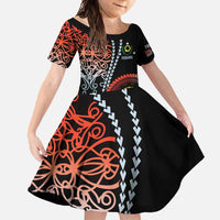 Proudly Ni-Van Sandroing Inspired Family Matching Tank Maxi Dress and Hawaiian Shirt Penama Classic Style LT7 Daughter's Dress Colorful - Polynesian Pride
