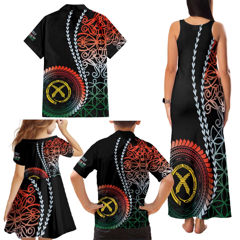 Proudly Ni-Van Sandroing Inspired Family Matching Tank Maxi Dress and Hawaiian Shirt Penama Classic Style LT7 - Polynesian Pride