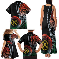 Proudly Ni-Van Sandroing Inspired Family Matching Tank Maxi Dress and Hawaiian Shirt Penama Classic Style LT7 - Polynesian Pride