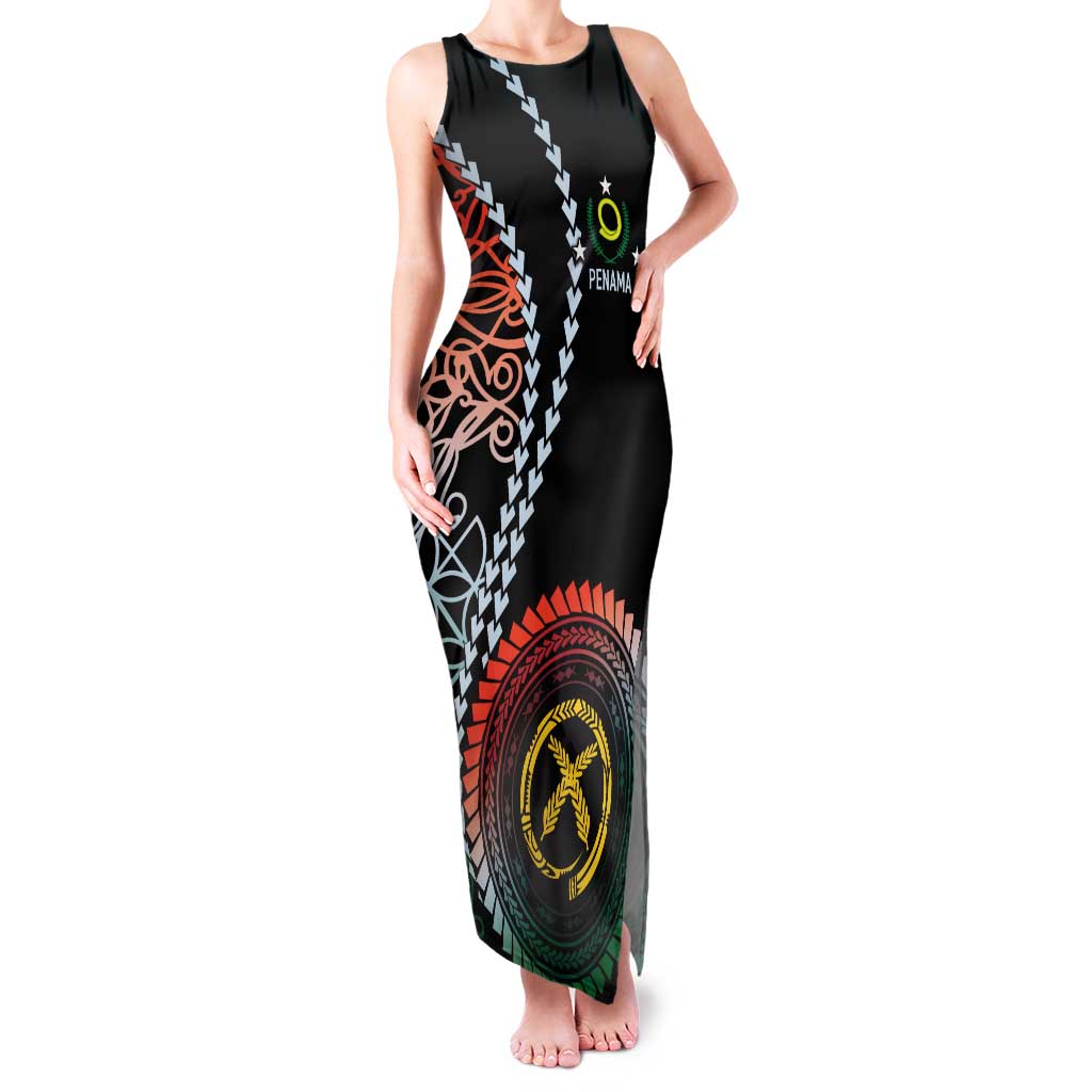 Proudly Ni-Van Sandroing Inspired Family Matching Tank Maxi Dress and Hawaiian Shirt Penama Classic Style LT7 Mom's Dress Colorful - Polynesian Pride