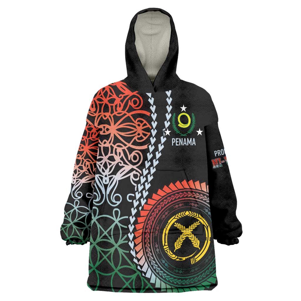 Proudly Ni-Van Sandroing Inspired Wearable Blanket Hoodie Penama Classic Style LT7 One Size Colorful - Polynesian Pride