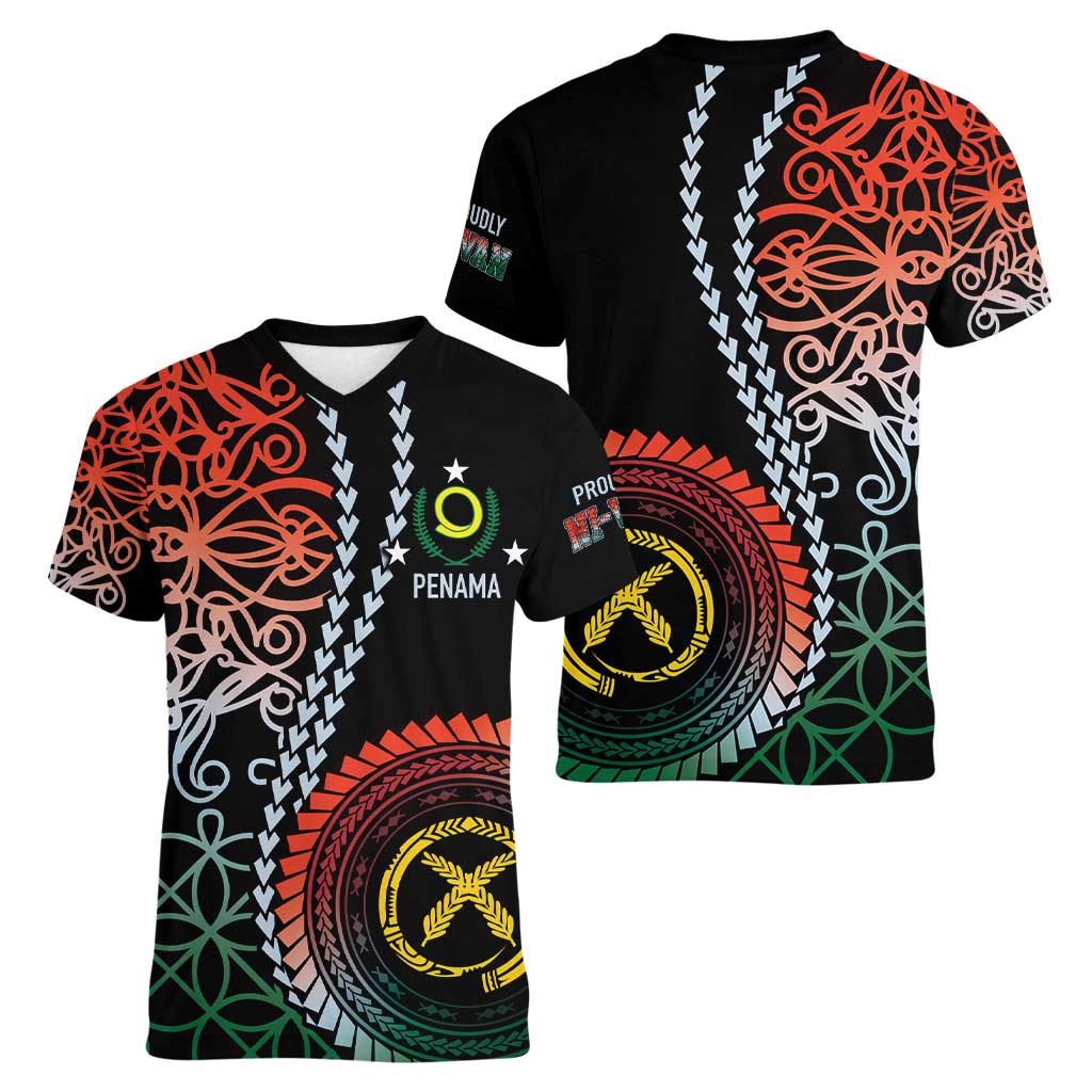 Proudly Ni-Van Sandroing Inspired Women V-Neck T-Shirt Penama Classic Style LT7 - Polynesian Pride