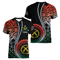 Proudly Ni-Van Sandroing Inspired Women V-Neck T-Shirt Penama Classic Style LT7 - Polynesian Pride