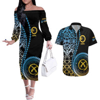 Proudly Ni-Van Sandroing Inspired Couples Matching Off The Shoulder Long Sleeve Dress and Hawaiian Shirt Sanma Classic Style LT7 Colorful - Polynesian Pride