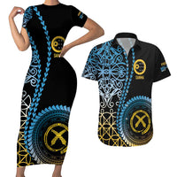 Proudly Ni-Van Sandroing Inspired Couples Matching Short Sleeve Bodycon Dress and Hawaiian Shirt Sanma Classic Style LT7 Colorful - Polynesian Pride