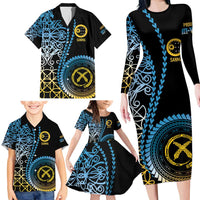 Proudly Ni-Van Sandroing Inspired Family Matching Long Sleeve Bodycon Dress and Hawaiian Shirt Sanma Classic Style LT7 - Polynesian Pride