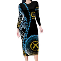 Proudly Ni-Van Sandroing Inspired Family Matching Long Sleeve Bodycon Dress and Hawaiian Shirt Sanma Classic Style LT7 Mom's Dress Colorful - Polynesian Pride