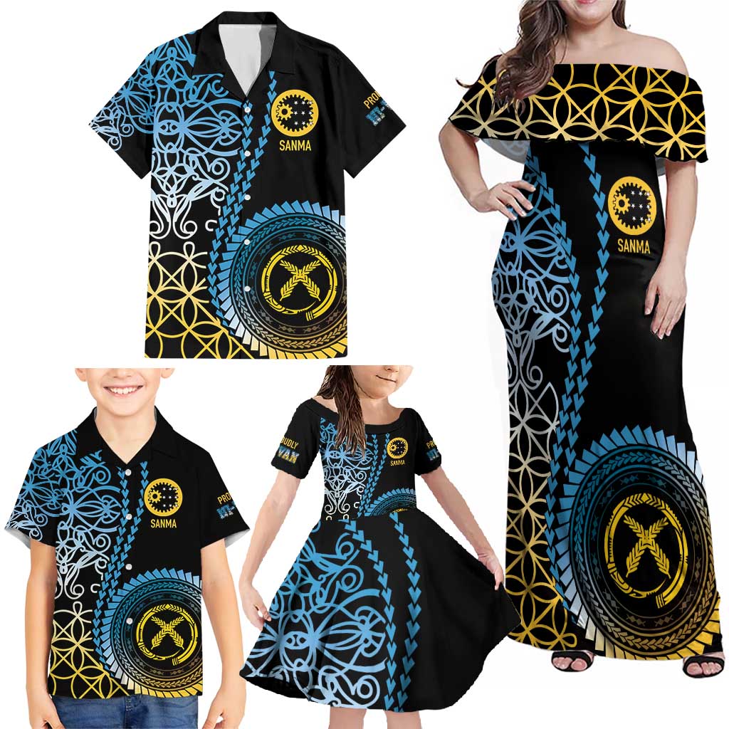Proudly Ni-Van Sandroing Inspired Family Matching Off Shoulder Maxi Dress and Hawaiian Shirt Sanma Classic Style LT7 - Polynesian Pride