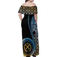 Proudly Ni-Van Sandroing Inspired Family Matching Off Shoulder Maxi Dress and Hawaiian Shirt Sanma Classic Style LT7 - Polynesian Pride