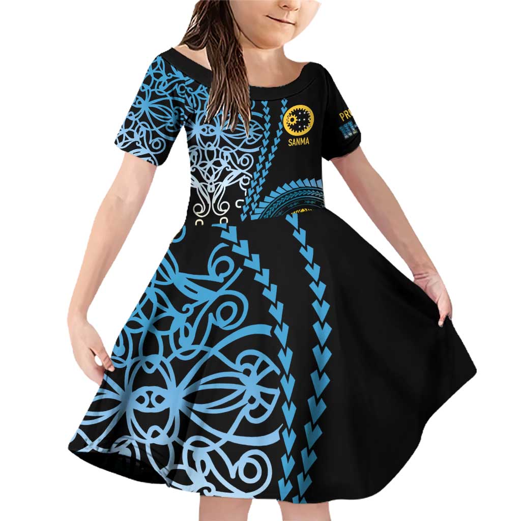 Proudly Ni-Van Sandroing Inspired Family Matching Off Shoulder Short Dress and Hawaiian Shirt Sanma Classic Style LT7 Daughter's Dress Colorful - Polynesian Pride