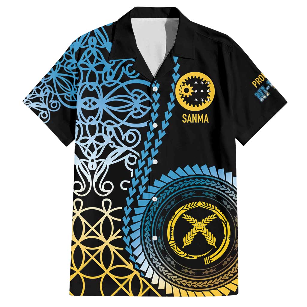 Proudly Ni-Van Sandroing Inspired Family Matching Puletasi and Hawaiian Shirt Sanma Classic Style LT7 Dad's Shirt - Short Sleeve Colorful - Polynesian Pride