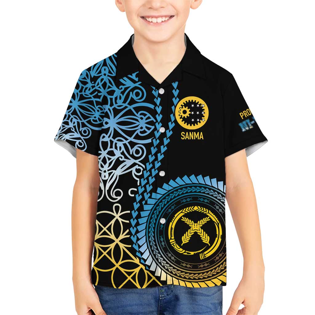 Proudly Ni-Van Sandroing Inspired Family Matching Puletasi and Hawaiian Shirt Sanma Classic Style LT7 Son's Shirt Colorful - Polynesian Pride