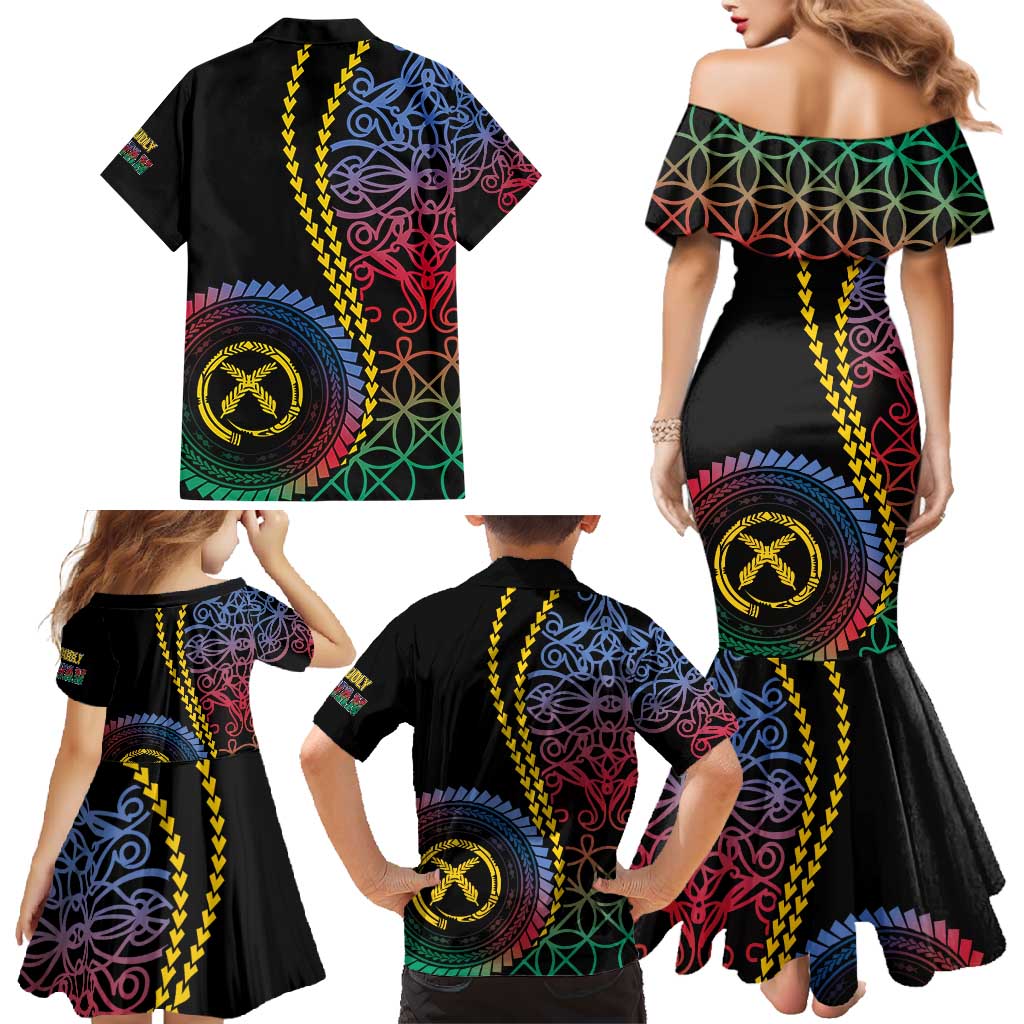 Proudly Ni-Van Sandroing Inspired Family Matching Mermaid Dress and Hawaiian Shirt Shefa Classic Style LT7 - Polynesian Pride